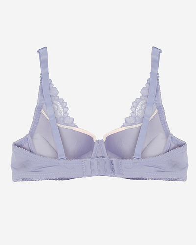 Women's pink bra with purple lace - Underwear