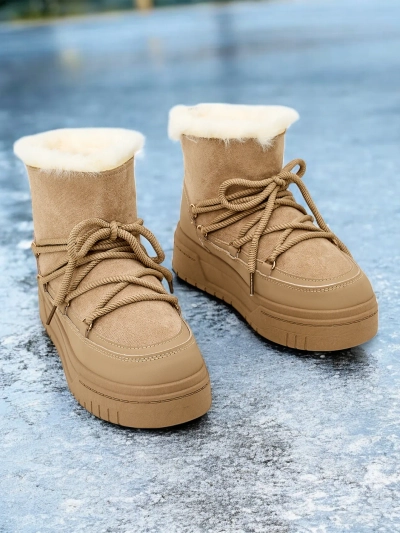 Royalfashion Women's lace-up snow boots Moniuc