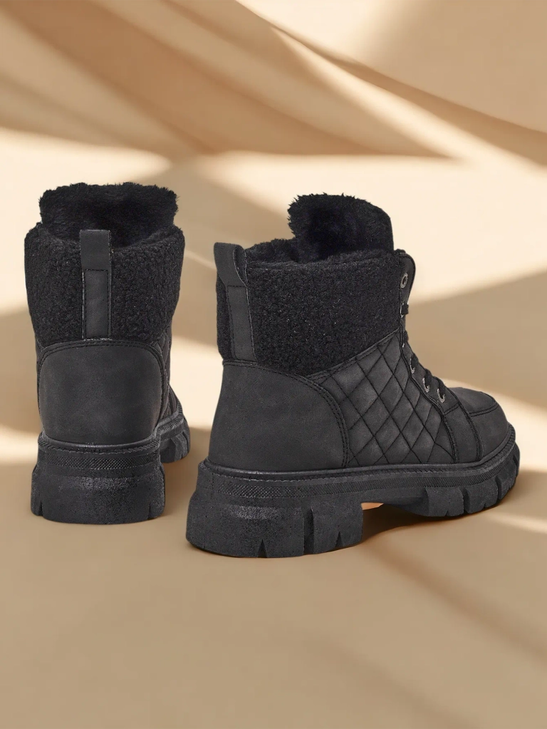 Royalfashion Melni sieviešu siltinātie trapper zābaki Hogenaf