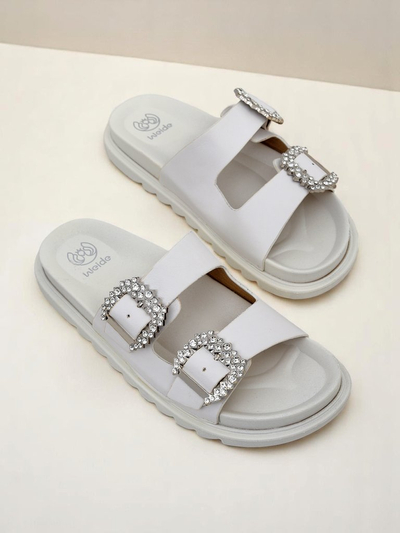 Royalfashion women's slides with buckles Mrs Aurora