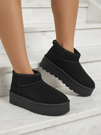 Royalfashion Sieviešu sniega zābaki ar platformu a'la melnā krāsā Dagodo