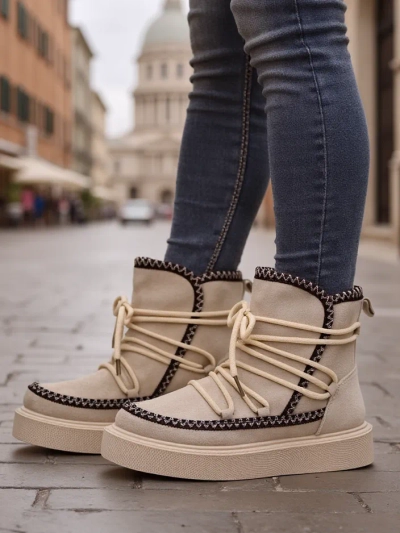 Royalfashion Women's Lace-up Snow Boots Stozi