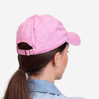 Pink women's denim baseball cap - Accessories