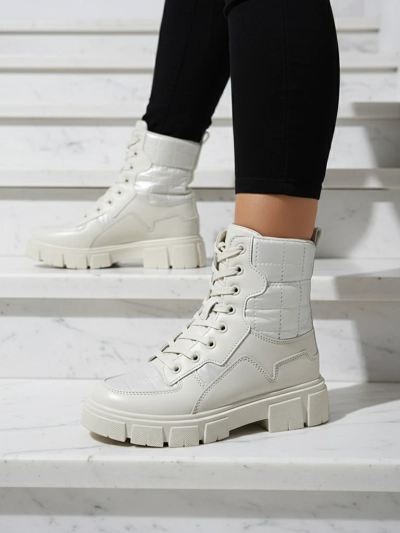 Calista Женская Обувь Модные Плоские Ботинки Кремовые