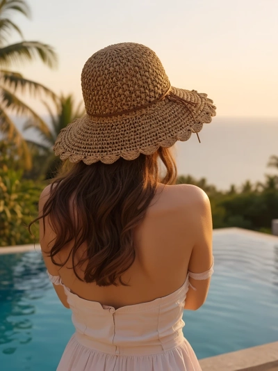 Royalfashion Women's straw hat Whisper Bow