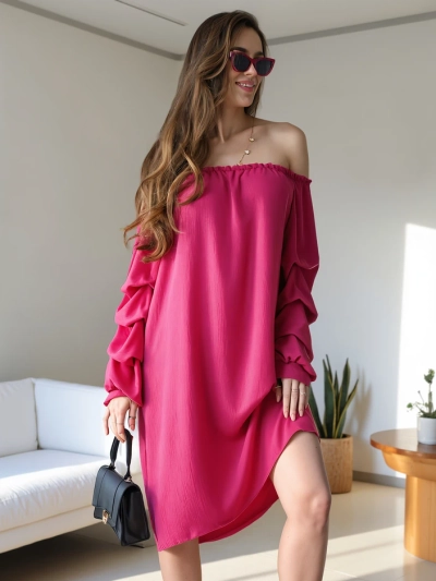 Royalfashion Smooth women's dress a'la Spanish with frills