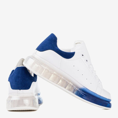White and blue sneakers with a thicker Judite sole - Footwear