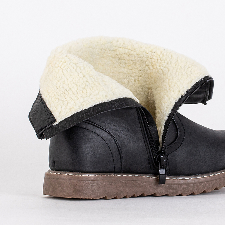 Black children's boots with hearts Herri- Footwear