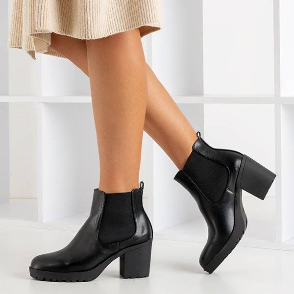 Black women's Vireek heeled ankle boots - Footwear