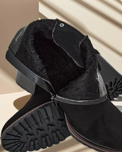 Royalfashion Women's eco-suede ankle boots on a pillar Idilla