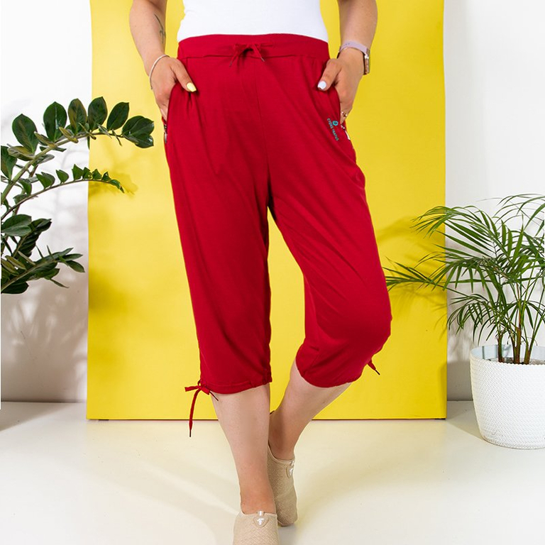 Красные женские бриджи PLUS SIZE