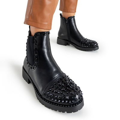 Black women's boots with studs Bombsa - Footwear