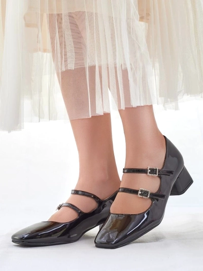 Royalfashion spīdīgi sieviešu kurpju zābaki ar siksnām Vible