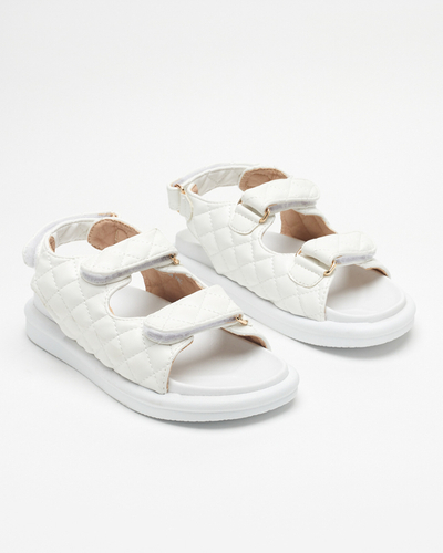 Women's white quilted sandals Acuq - Footwear