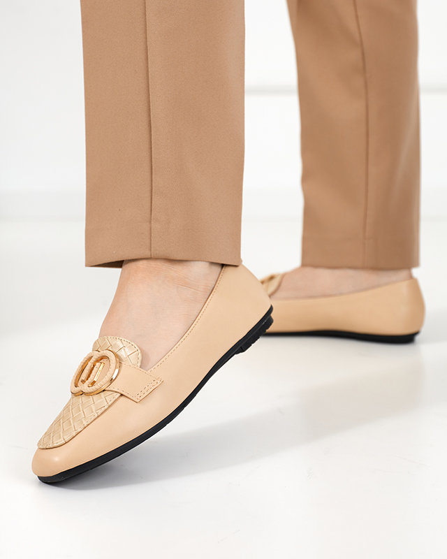 Eco-leather loafers in beige Amida - Footwear