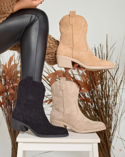 Royalfashion Light brown women's insulated cowboy boots Bronco