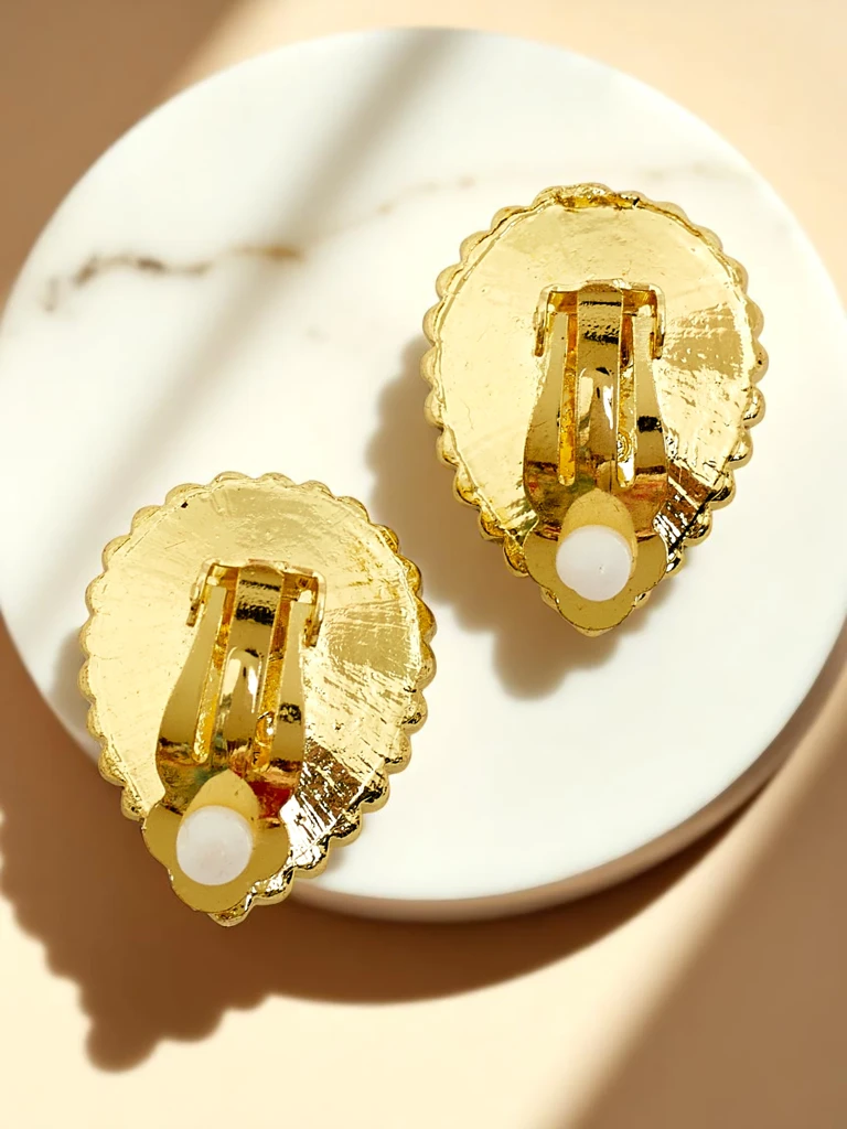 Royalfashion Women's clip-on earrings with crystal and zirconia