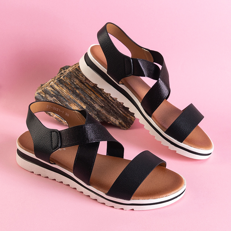 Black women's sandals without closure Fiturino - Footwear