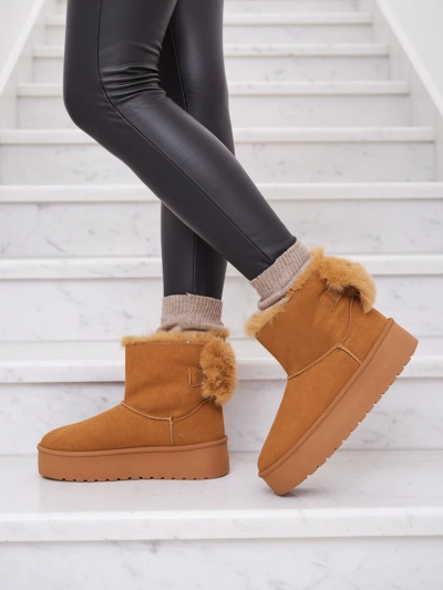 Royalfashion Boots a'la snow boots for women in camel color Goroggo