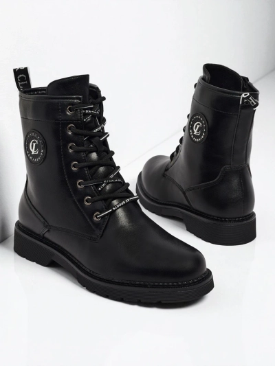 Eko skórzane sznurowane botki damskie Tavira