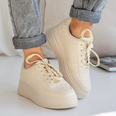 Beige women's platform sports shoes Silvina - Footwear