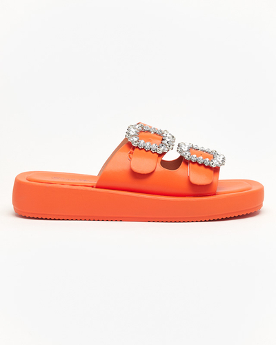 Orange women's slippers with crystals Azazel - Footwear