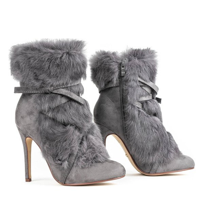Gray boots on a heel Pelage - Footwear 1