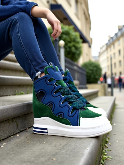 Royalfashion High sports shoes for women with hidden wedge Oblaffi