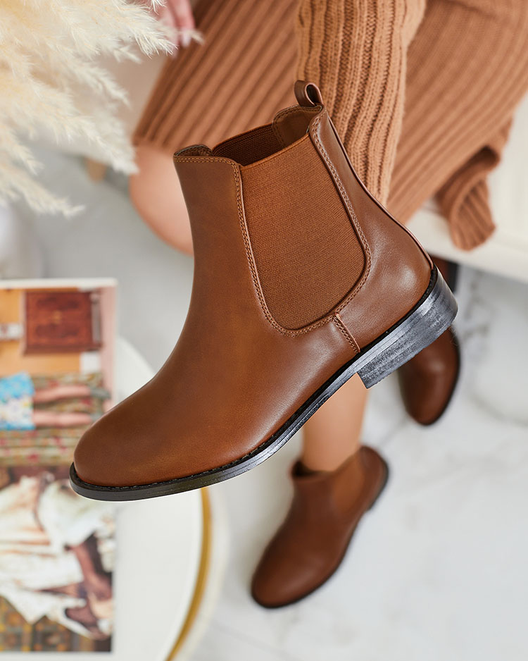 Royalfashion Черные женские сапоги а'ля штиблеты с украшениями Ederte