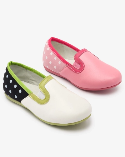 White girls' eco leather pea-print half shoes Rellme- Footwear