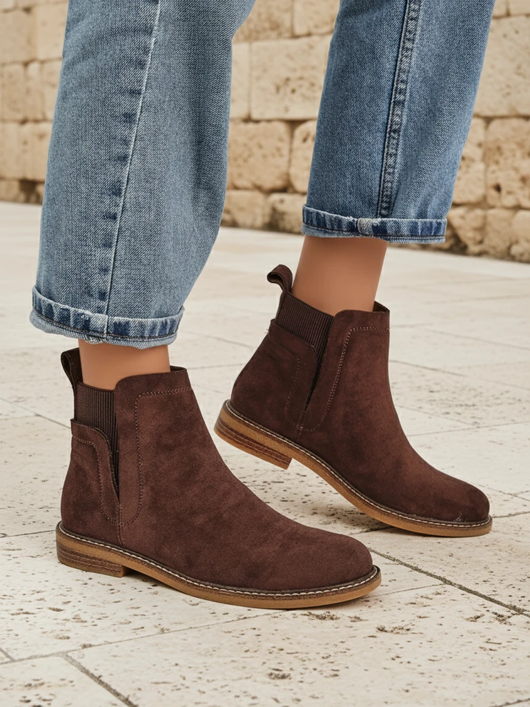 Women's Chelsea-style ankle boots made of eco-suede Veysi