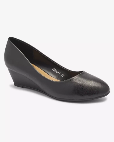Classic women's eco-leather pumps in black color Jiwita - Footwear