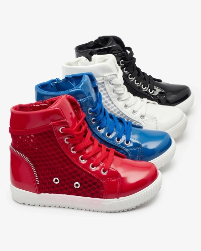 Blue girls' high-top sneakers Borris- Footwear
