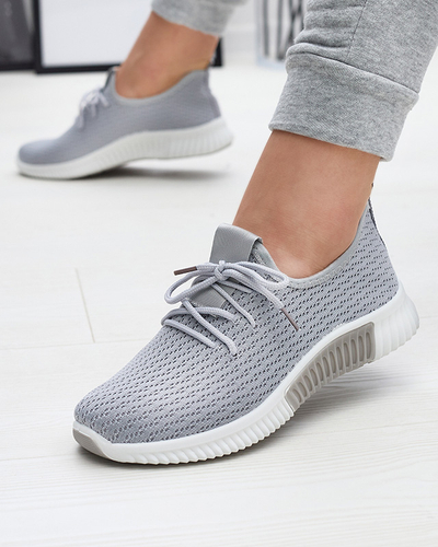 Серые женские тканевые спортивные туфли Vobbu- Footwear