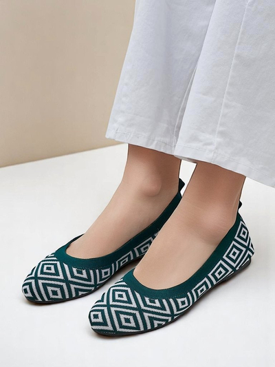 Royalfashion Fabric women's ballet flats with a geometric print Metric