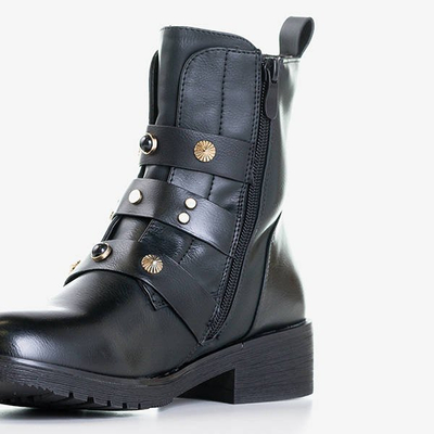 Black women's bags with gold buckles Sytielia - Shoes