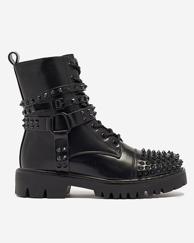 OUTLET Black women's bagger boots with studs Fioppo - Footwear