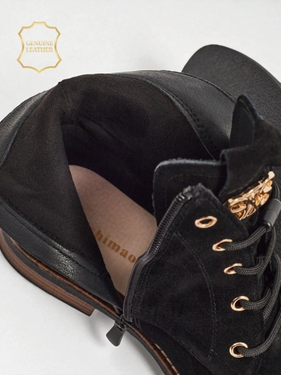 Botki dymskie Aurelia Romano z naturalnygo zamszu – brůnatne, ze futerkym