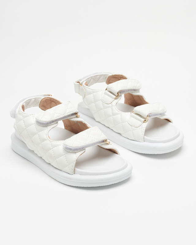 Women's white quilted sandals Acuq - Footwear