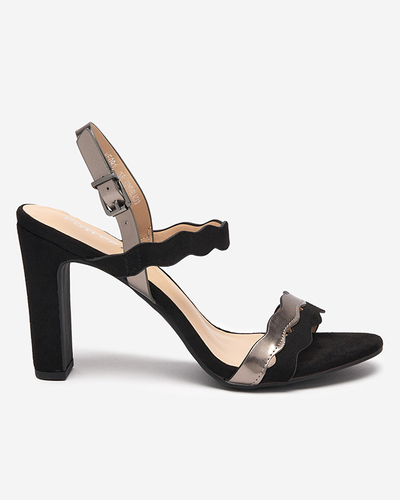 Black women's sandals on a higher post by Rudika - Footwear