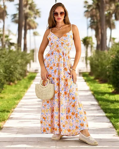 Royalfashion Sieviešu kokvilnas midi kleita