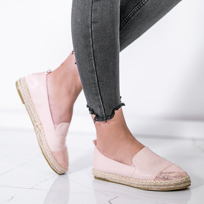 Różowe espadryle z ozdobnym noskiem Mackenzie - Obuwie