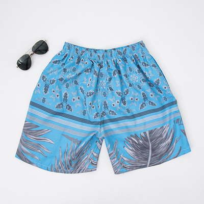 Blue patterned men's sports shorts shorts - Clothing