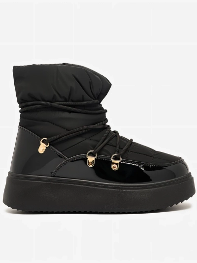 Royalfashion Sieviešu slips-on sniega zābaki melnā krāsā Dabenda