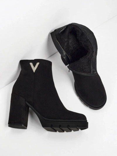 Venus Black Elegant Ankle Boots for Spring