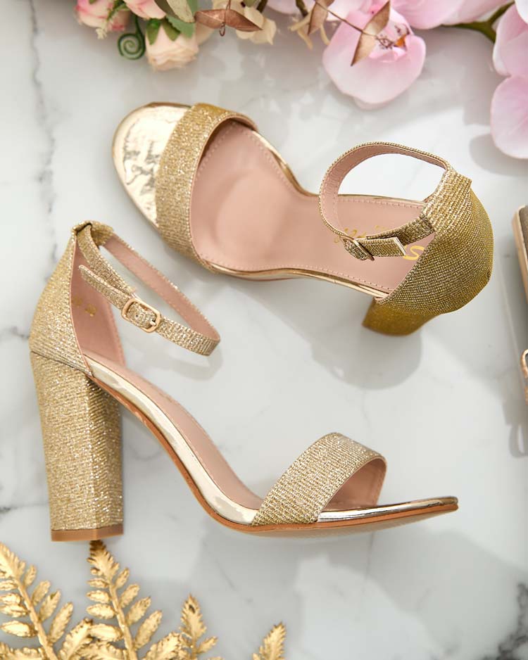 Royalfashion Sieviešu brokāta krāsas sviedru sandales Etotta