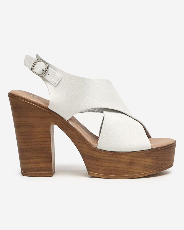 White women's sandals on a high post Feridi - Footwear