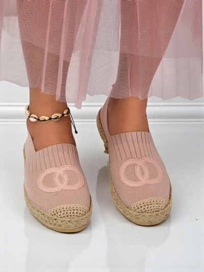 Женские эспадрильи Theodora розовые из замшевой эко-кожи, плоские