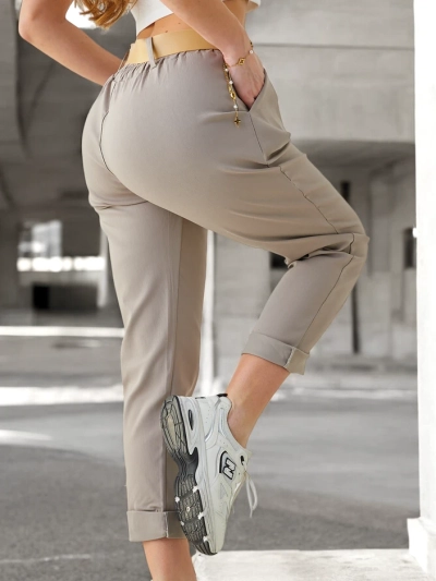 Royalfashion Women's viscose pants with a belt
