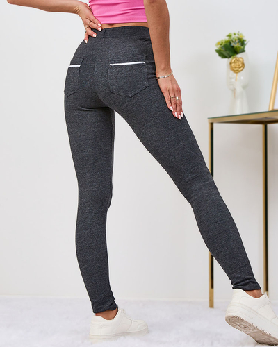 Royalfashion Grey women's leggings with pockets